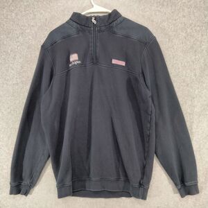 Vineyard Vines 1/4 Zip Pullover Womens Sz M Navy Blue Michigan Embroidered USA